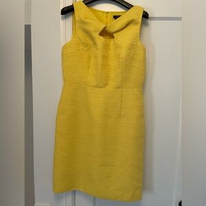 Ann Taylor Bright Yellow Midi Sheath Dress